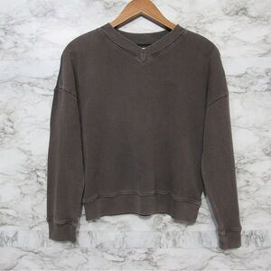 Madewell Waffle Knit Boxy Sweatshirt Tee Size Small